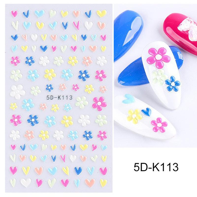 5D Acrylic Daisy Nail Stickers Self Adhesive Nail Art Decals