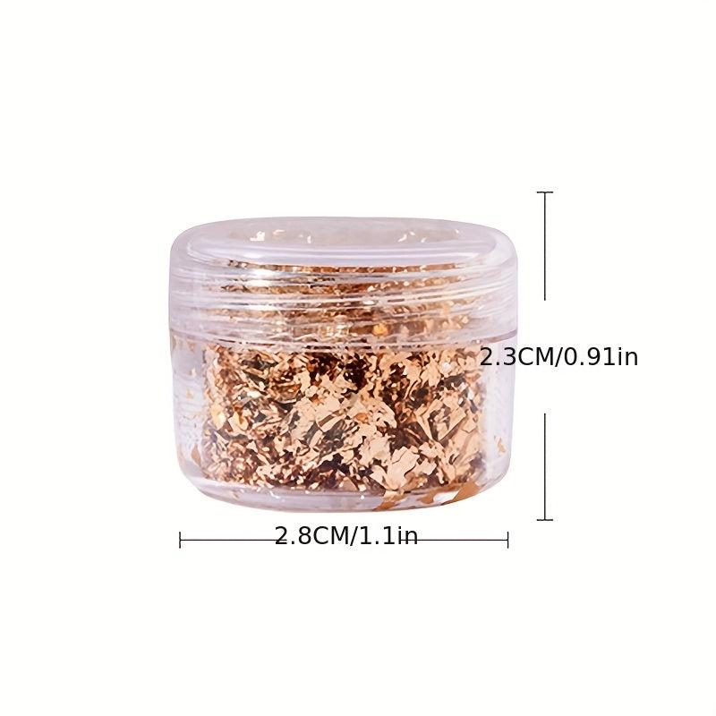 Golden Silvery Nail Foil Flakes 3D Glitter Art Decoration