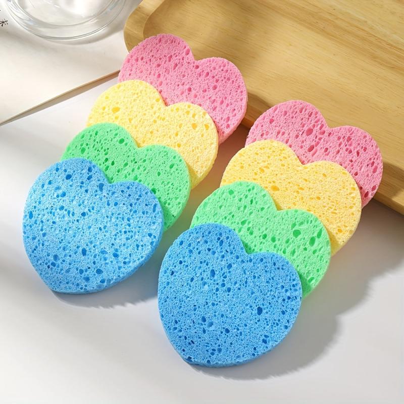 Natural Wood Pulp Sponge Face Wash Powder Puffs for Skin Care