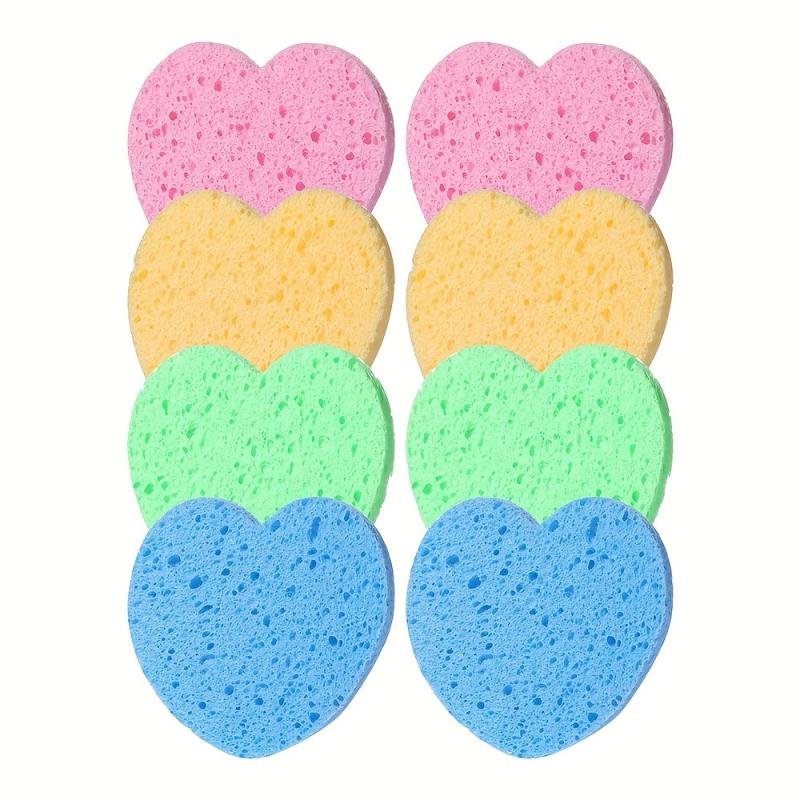Natural Wood Pulp Sponge Face Wash Powder Puffs for Skin Care