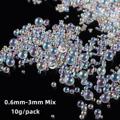 AB Transparent Ball Nail Rhinestones Mix Sizes Nail Jewels for Manicure