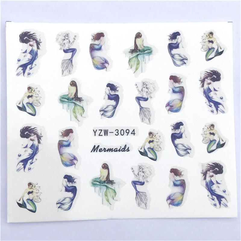 Animal Mermaid & Floral Nail Stickers - Fun Easy Nail Art Decoration