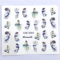 Animal Mermaid & Floral Nail Stickers - Fun Easy Nail Art Decoration