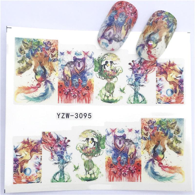 Animal Mermaid & Floral Nail Stickers - Fun Easy Nail Art Decoration