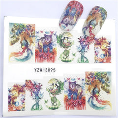 Animal Mermaid & Floral Nail Stickers - Fun Easy Nail Art Decoration