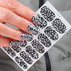 Flower Pattern Nail Polish Stickers Self Adhesive Decal Strips