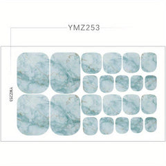 Marble Toenail Polish Self-Adhesive Stickers French Gel Full Wraps