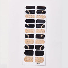 Geometric Pattern Full Nail Stickers Glitter Self-adhesive Nail Decals