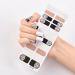Geometric Pattern Full Nail Stickers Glitter Self-adhesive Nail Decals