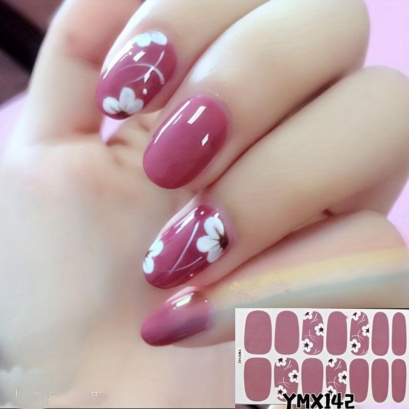 Geometric Nail Polish Stickers Wrap Strips Full Cover Self Adhesiv