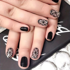 Geometric Nail Polish Stickers Wrap Strips Full Cover Self Adhesiv