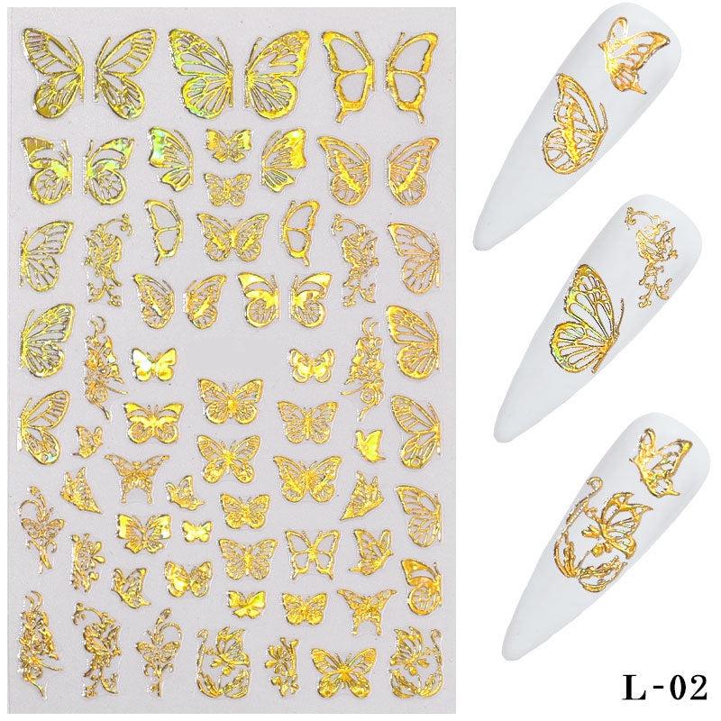 3D Flower Nail Sticker Lace Butterfly Nail Art Accessories