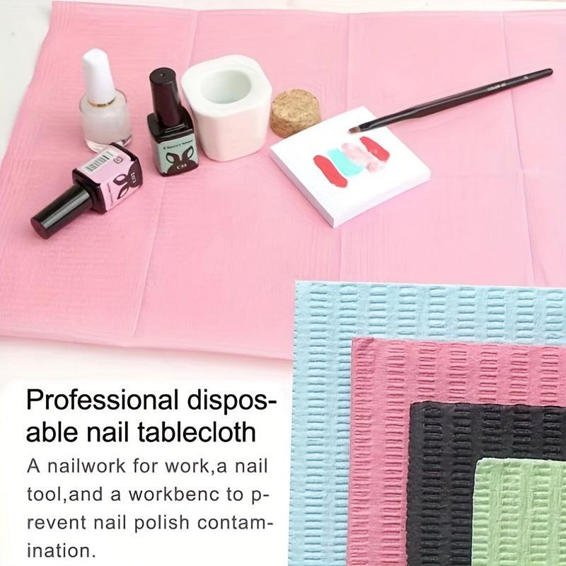 5 pcs Waterproof Disposable Nail Art Table Towels Pink