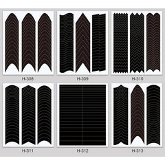 French Manicure Nail Art Stickers Moon V Shape Nail Guides