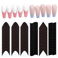 French Manicure Nail Art Stickers Moon V Shape Nail Guides