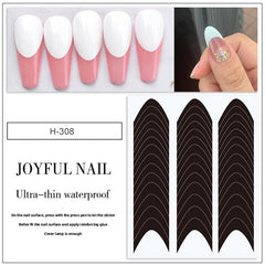 French Manicure Nail Art Stickers Moon V Shape Nail Guides