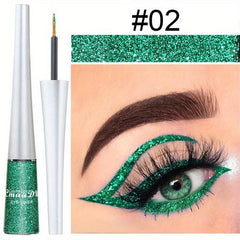 16-Color Glitter Liquid Eyeliner Pen Waterproof Smudge-Proof Cosmetic