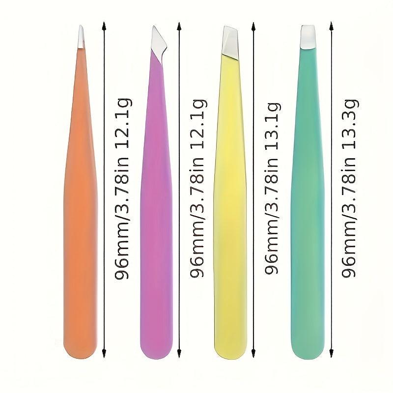 4Pcs Tweezers Set With Eyelashes Separator Comb Professional Anti rust Alloy