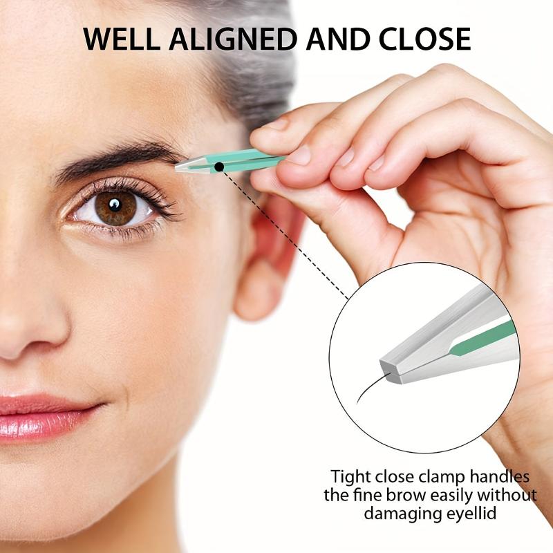 4Pcs Tweezers Set With Eyelashes Separator Comb Professional Anti rust Alloy