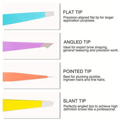 4Pcs Tweezers Set With Eyelashes Separator Comb Professional Anti rust Alloy