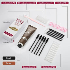 Vegan Eyelash & Eyebrow Tint Kit: 2-in-1 Warm Tint, Long-lasting, Easy to Use
