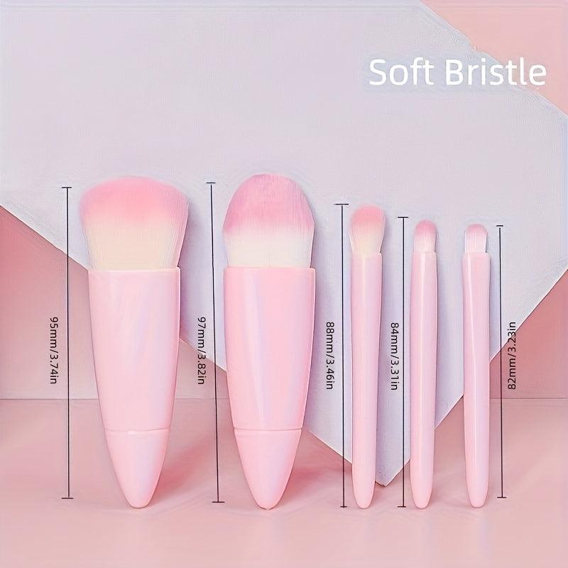Portable Makeup Brush Set With Mirror & Travel Case