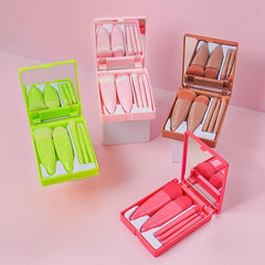 Portable Makeup Brush Set With Mirror & Travel Case