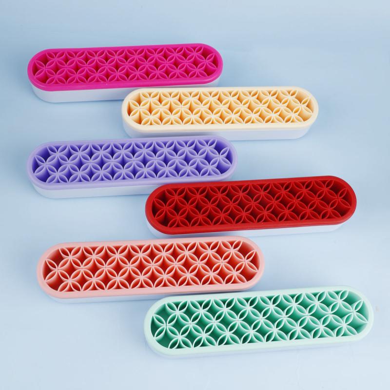Silicone Makeup Brush Stand Holder Cosmetic Storage Box