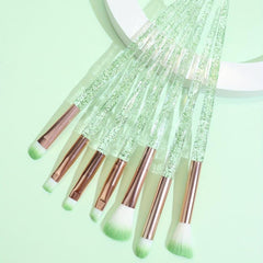 Green Makeup Brush Kit 7pcs Soft Bristles Ideal Gift Idea