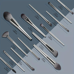 Professional Synthetic Makeup Brush Set with 2 Soft Mini Powder Puffs
