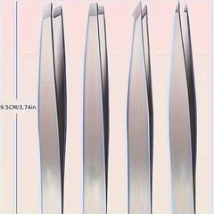 4pcs Set Clip Eyebrow Grooming Small Tweezers Plucking Beard Tool