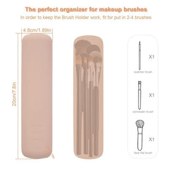 Waterproof Silicone Makeup Brush Holder with Magnetic Snaps for Travel