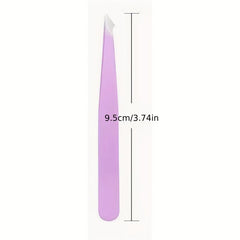 12pc Stainless Steel Eyebrow Tweezers Set - Angled Tip Precision Tweezers