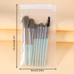 8pc Mini Makeup Brush Set with Storage Bag, Soft Foundation Eyeshadow Brushes