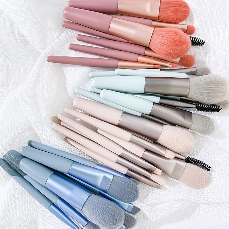 8pc Mini Makeup Brush Set with Storage Bag, Soft Foundation Eyeshadow Brushes