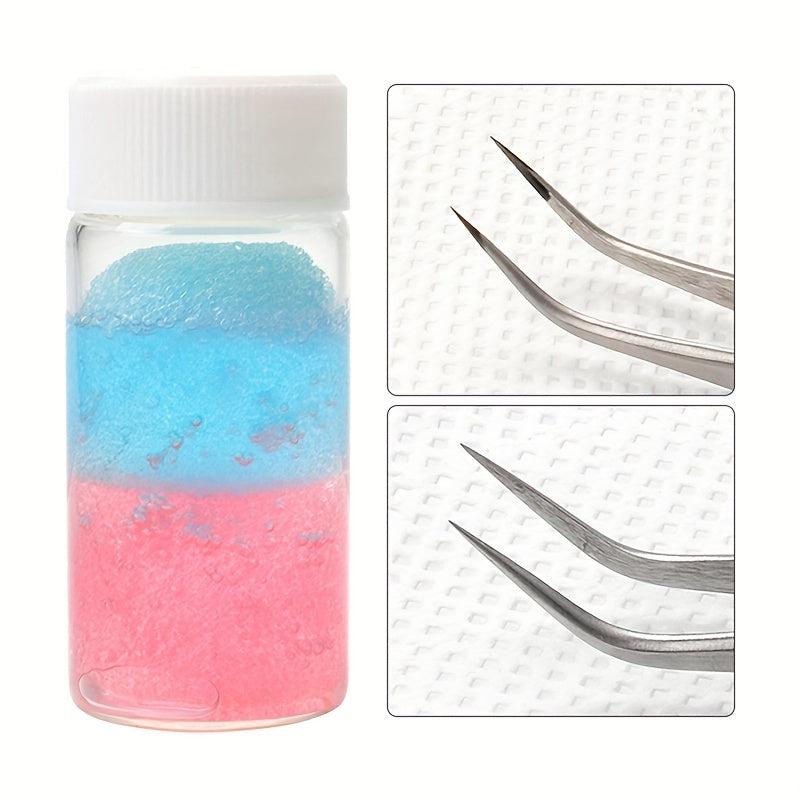 Lash Extension Cleaning Kit Glue Remover Tweezers Cleaner Liquid Sponge Ball