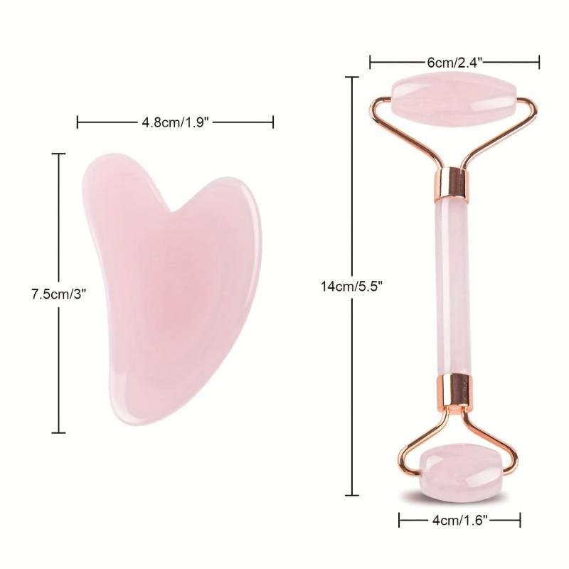 Jade Roller and Gua Sha Set for Face and Eye Massage