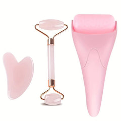Jade Roller and Gua Sha Set for Face and Eye Massage