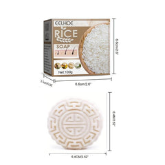 100g Natural Rice Shampoo Soap Repairs Bifurcated Damaged Hair