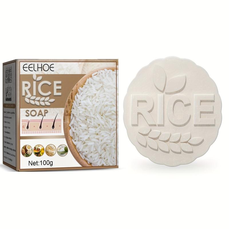 100g Natural Rice Shampoo Soap Repairs Bifurcated Damaged Hair