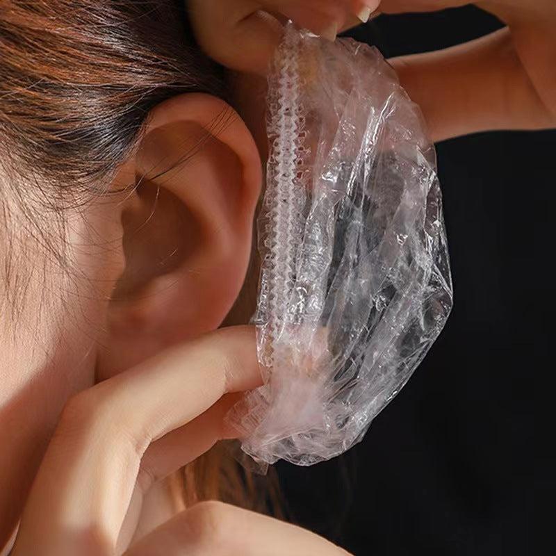 100pcs Clear Waterproof Ear Covers for Hair Styling