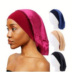 Women's Silky Satin Sleep Cap Turban Bonnet for Hair Care