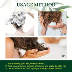 Anti Frizz Hair Mousse for Curly Hair with Olive