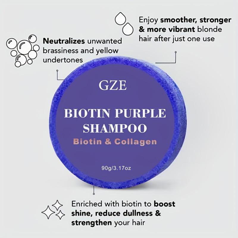 Biotin Purple Shampoo Soap Bar for Blonde Hair