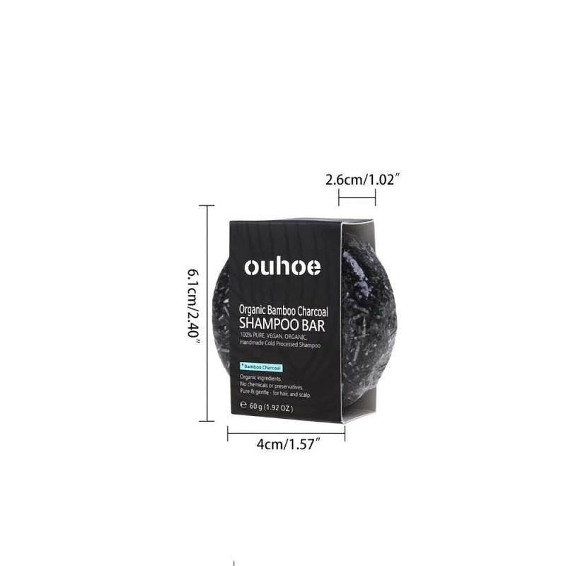 Bamboo Charcoal Shampoo Soap Cleanses Scalp Hair Repairs Damaged