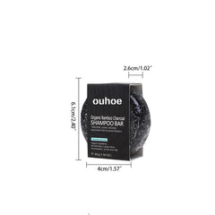 Bamboo Charcoal Shampoo Soap Cleanses Scalp Hair Repairs Damaged