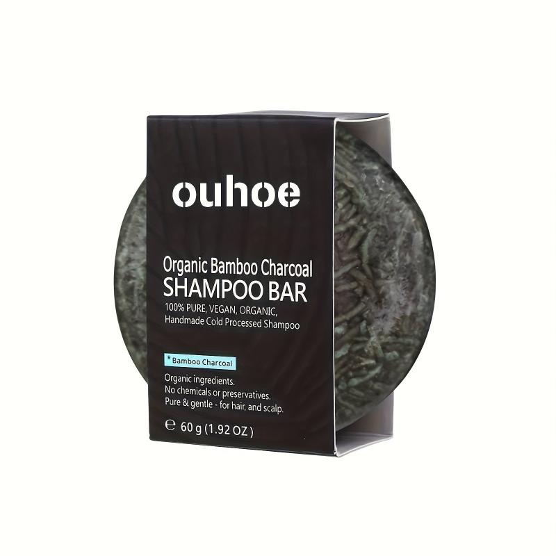 Bamboo Charcoal Shampoo Soap Cleanses Scalp Hair Repairs Damaged