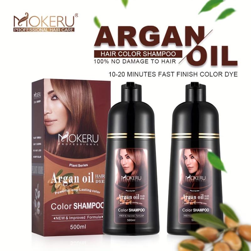 Argan Hair Dye Shampoo 3 in 1 Cover Gray Hair