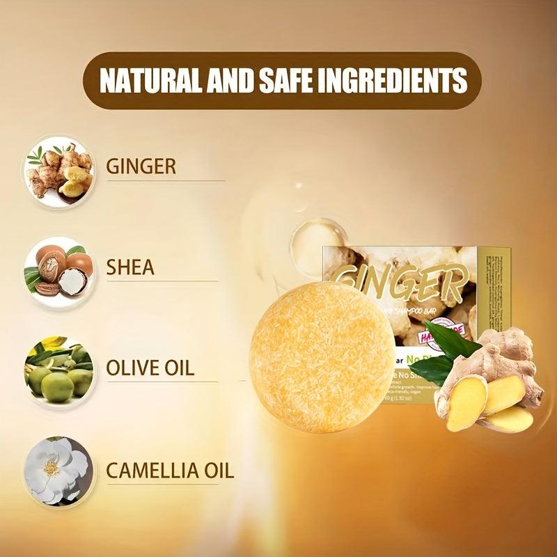 Organic Ginger Shampoo Soap Stick - Eco-Friendly Hair Care