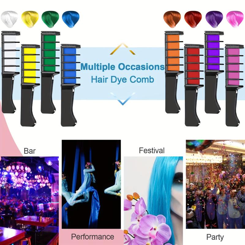 8pcs Hair Chalk Comb for Girls Ages 4-10 Birthday Halloween Christmas